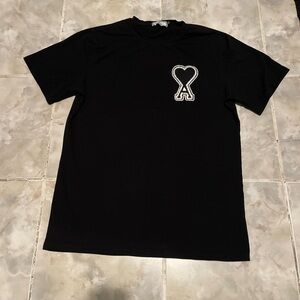 AMI Paris Men’s Black Heart T-Shirt SZ 3XL